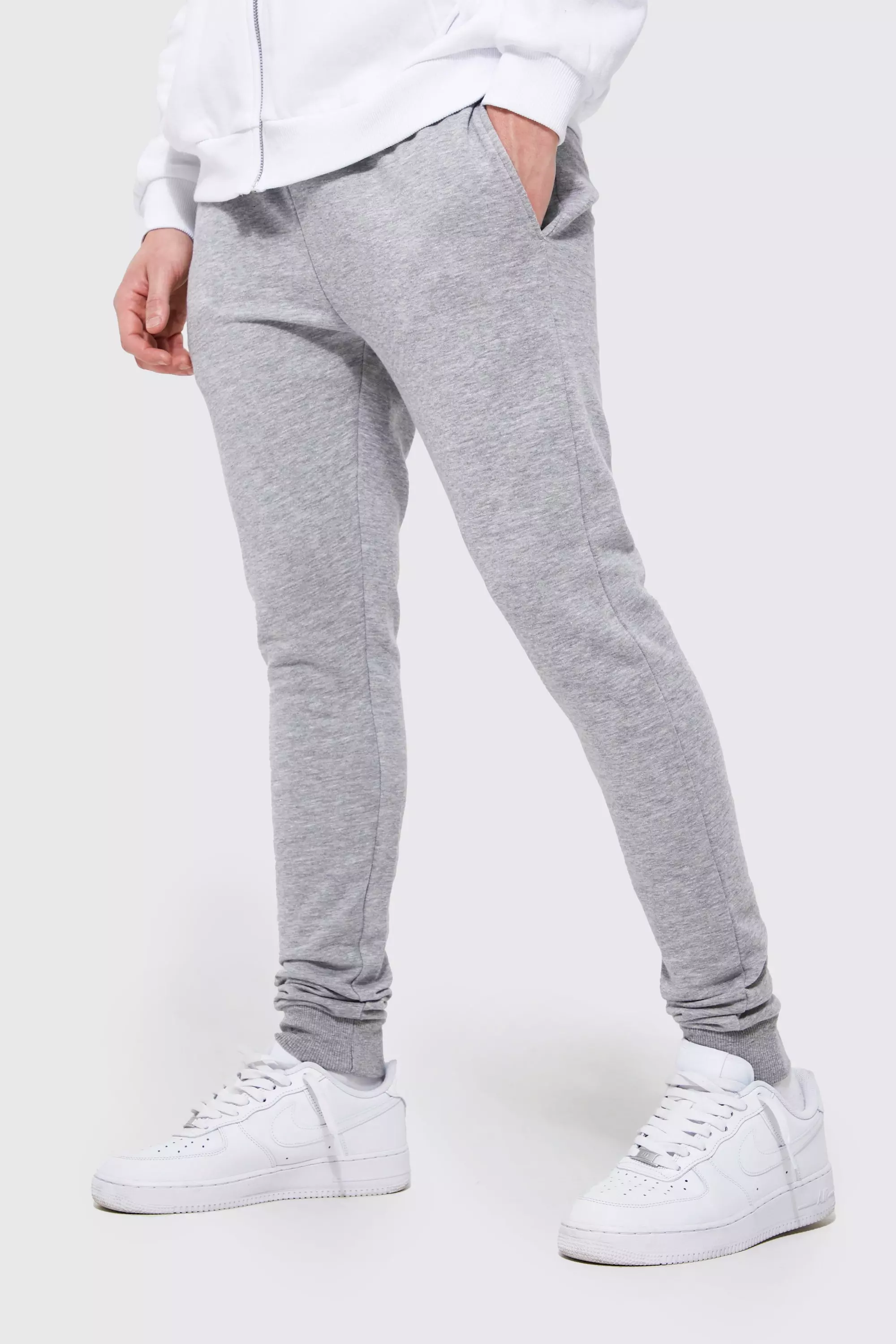 Mens super skinny grey on sale joggers